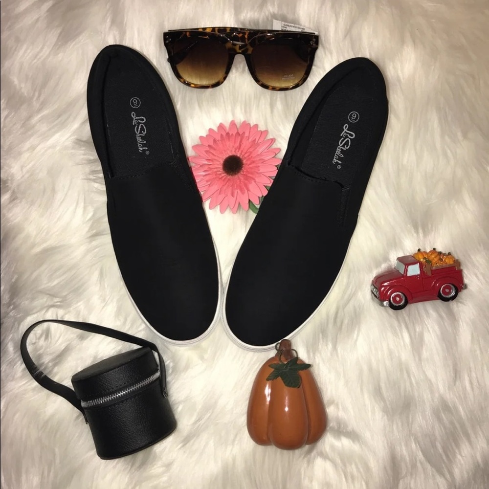 Black slip on shoes
